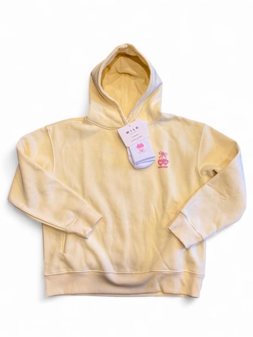 Wilo The Label Love Club Hoodie, Leggings and Sock Set Yellow Pink M NWT - Picture 6 of 11
